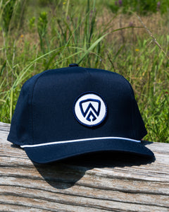 Retro Patch Rope Hat - Navy