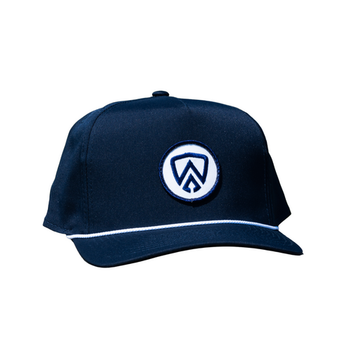 Retro Patch Rope Hat - Navy